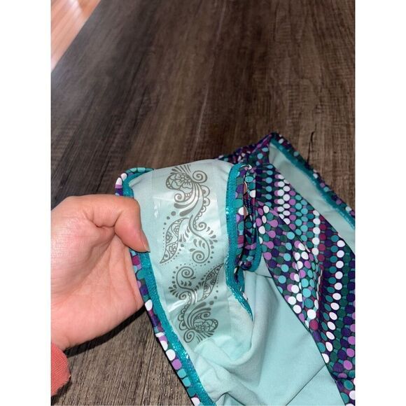 PrAna NWT UPF 50+ Lavana Bathing Suit Bottom Purple Teal Polka Dots XL - Picture 4 of 6